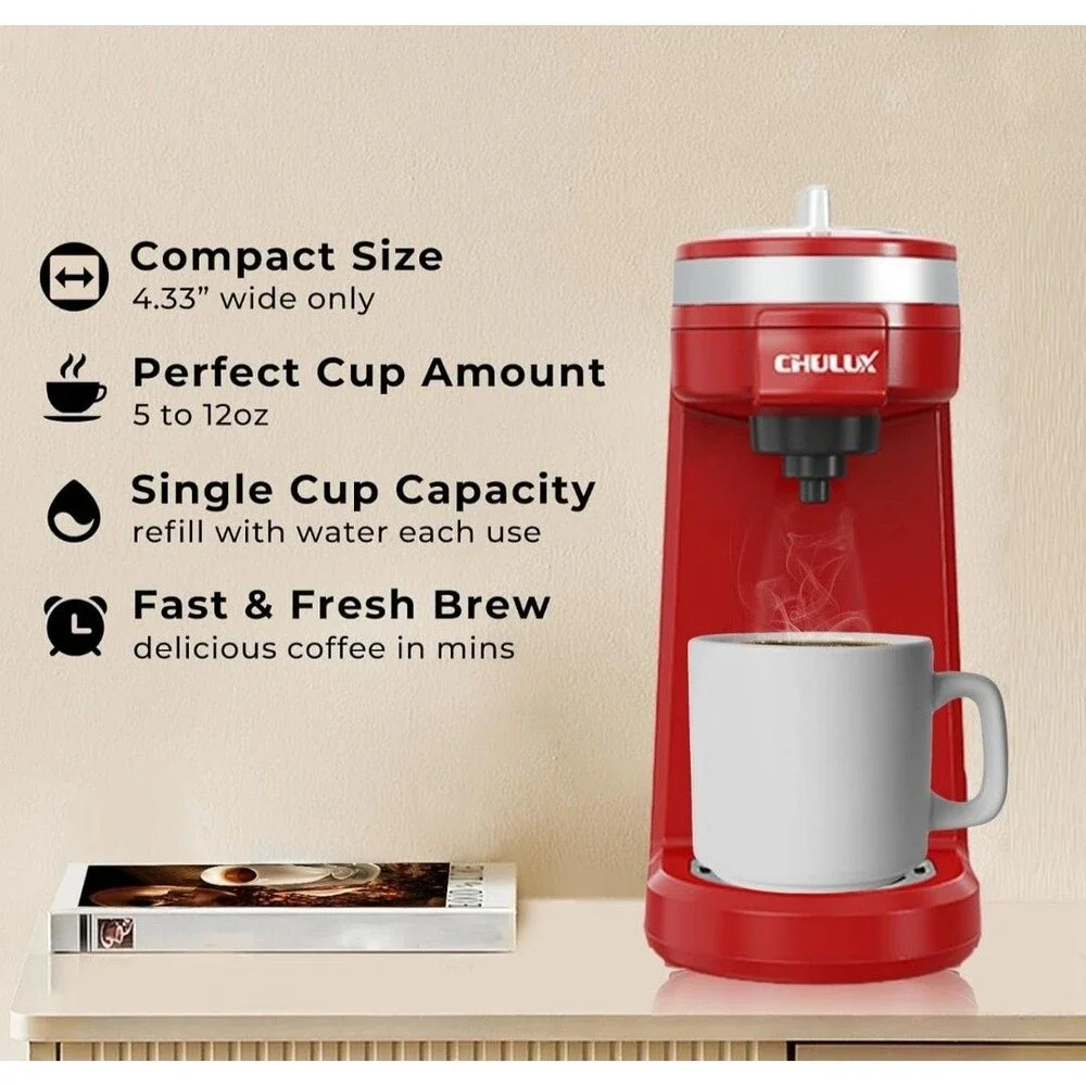 CHULUX Mini Coffee Maker for K Capsule Single Serve Coffee Maker for One Cup ...
